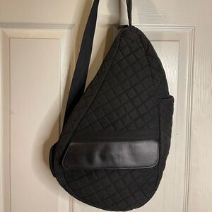 Black LL Bean AmeriBag Healthy. Back sling back black quilted
